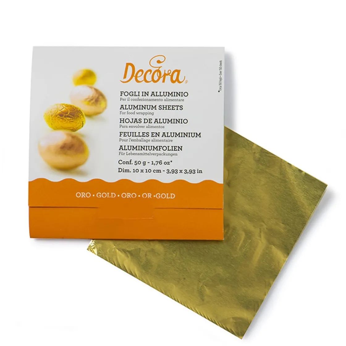 Decora Aluminium Sheets Goud 10x10 cm 150 stuks* Zakken