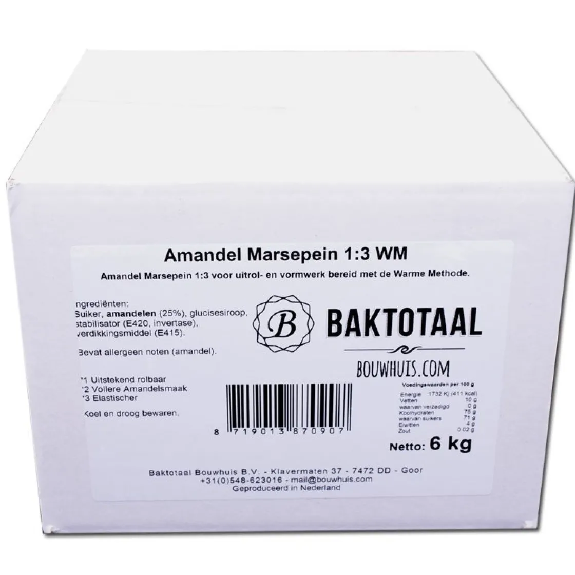 Damco Amandel Marsepein 1:3 Naturel 6kg* Marsepein