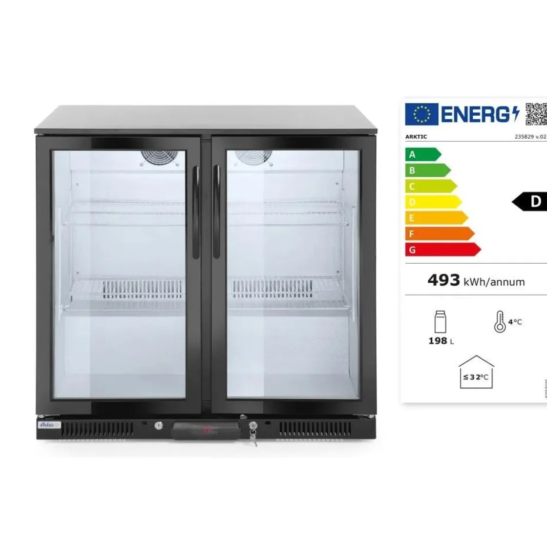 Hendi Arktic Backbar koelkast met dubbele deur 900x530x(h)865* Keukenapparatuur