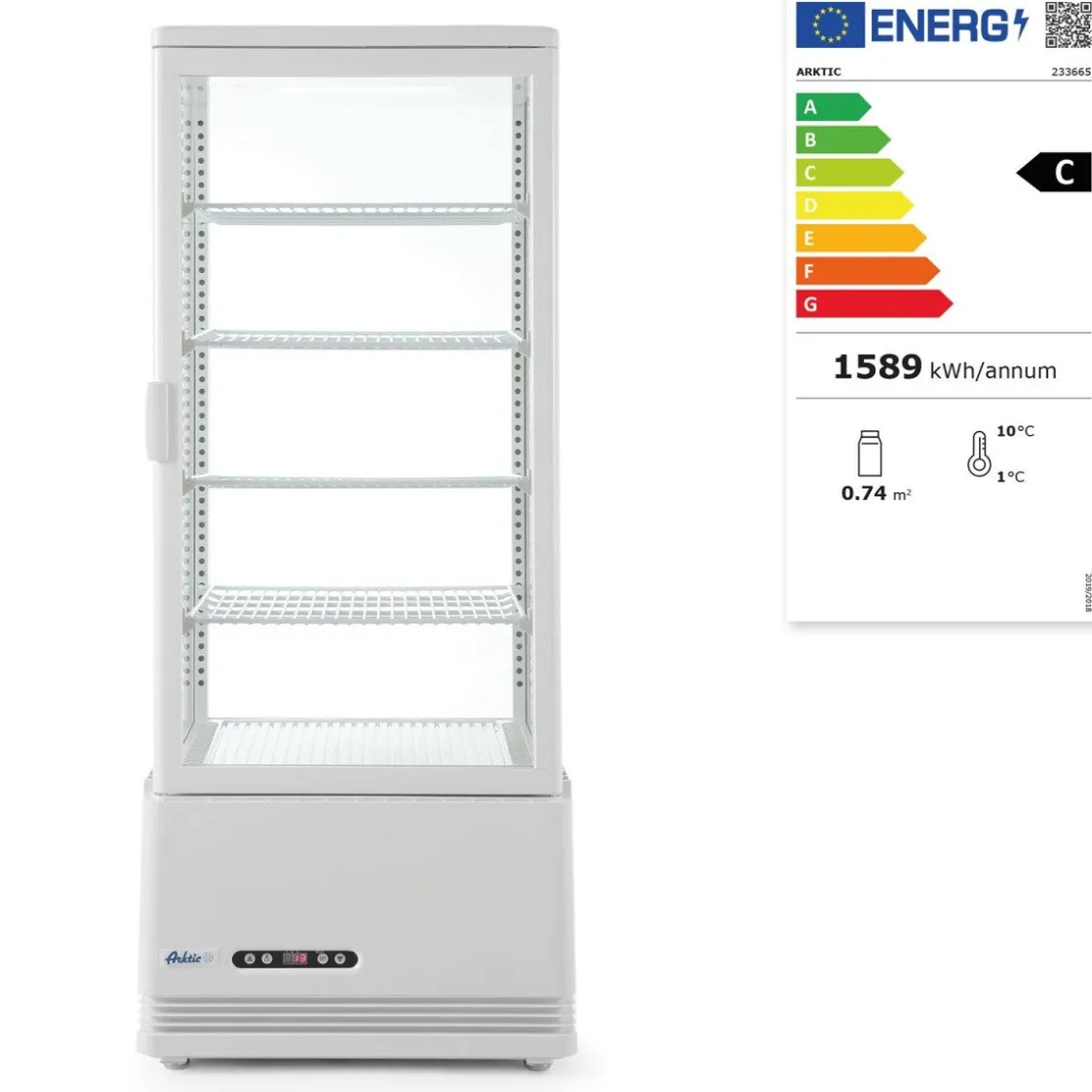 Hendi Arktic Koelvitrinekast Wit 98 Liter* Toonbankdisplays