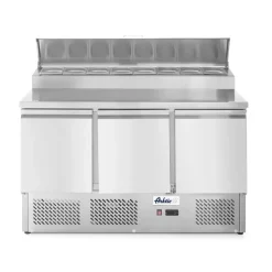 Hendi Arktic Saladette met 3 deuren en verhoogde GN vitrine 380L* Toonbankdisplays