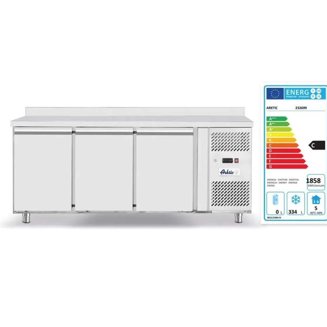Hendi Arktic Vrieswerkbank met 3 deuren Profi Line 420L* Keukenapparatuur