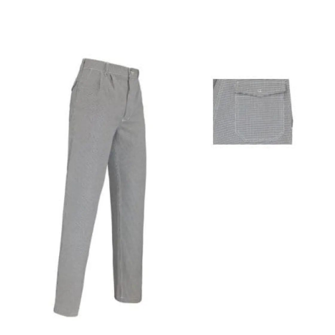 Bakkersbroek Poly./Katoen blauw/wit pepita, maat 58*** Bakkersbroeken