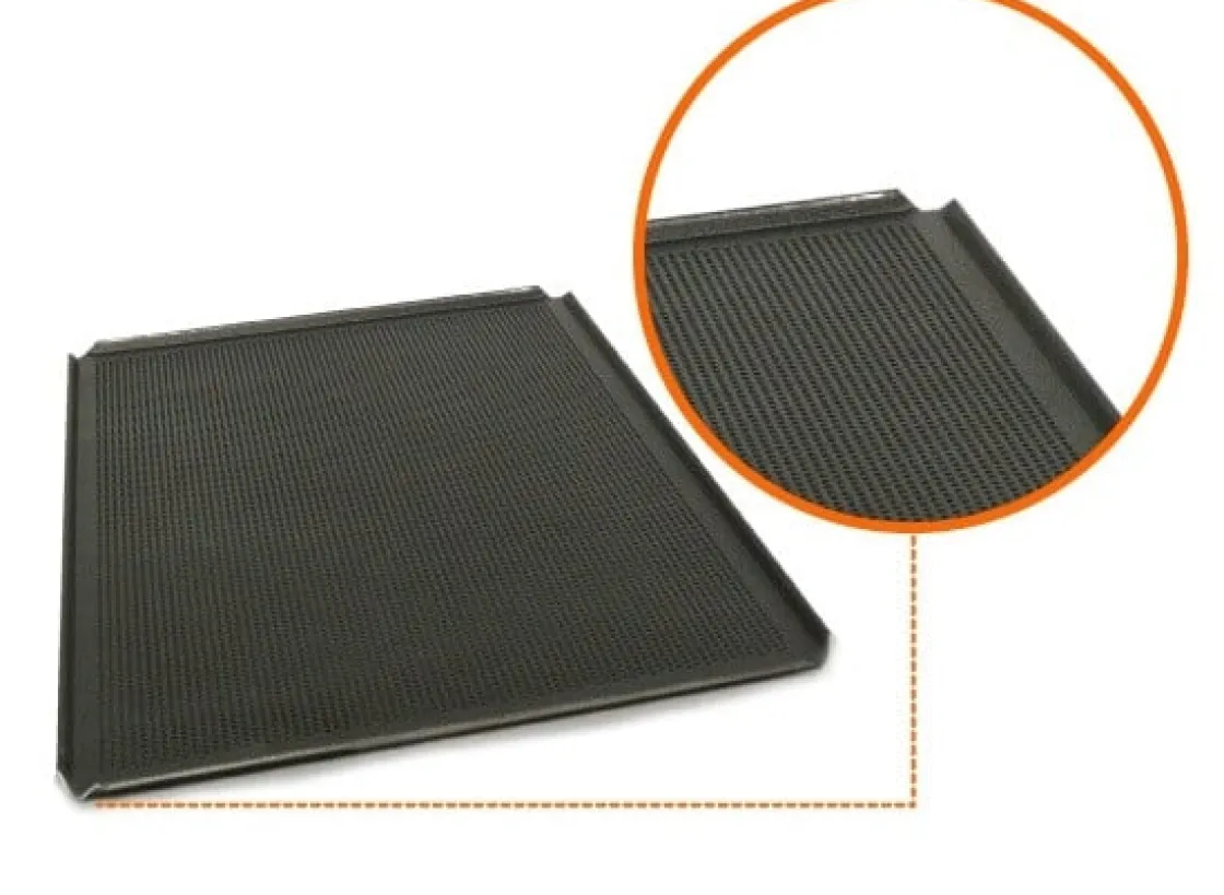Overig Bakplaat PTFE Geperforeerd 60x40cm (open hoeken 45°)* Rechthoekige Bakvormen