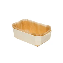 Overig Bakvorm Hout Rechthoek 17,5x11x6cm + Bakpapier (per stuk)* Bakvormen Papier