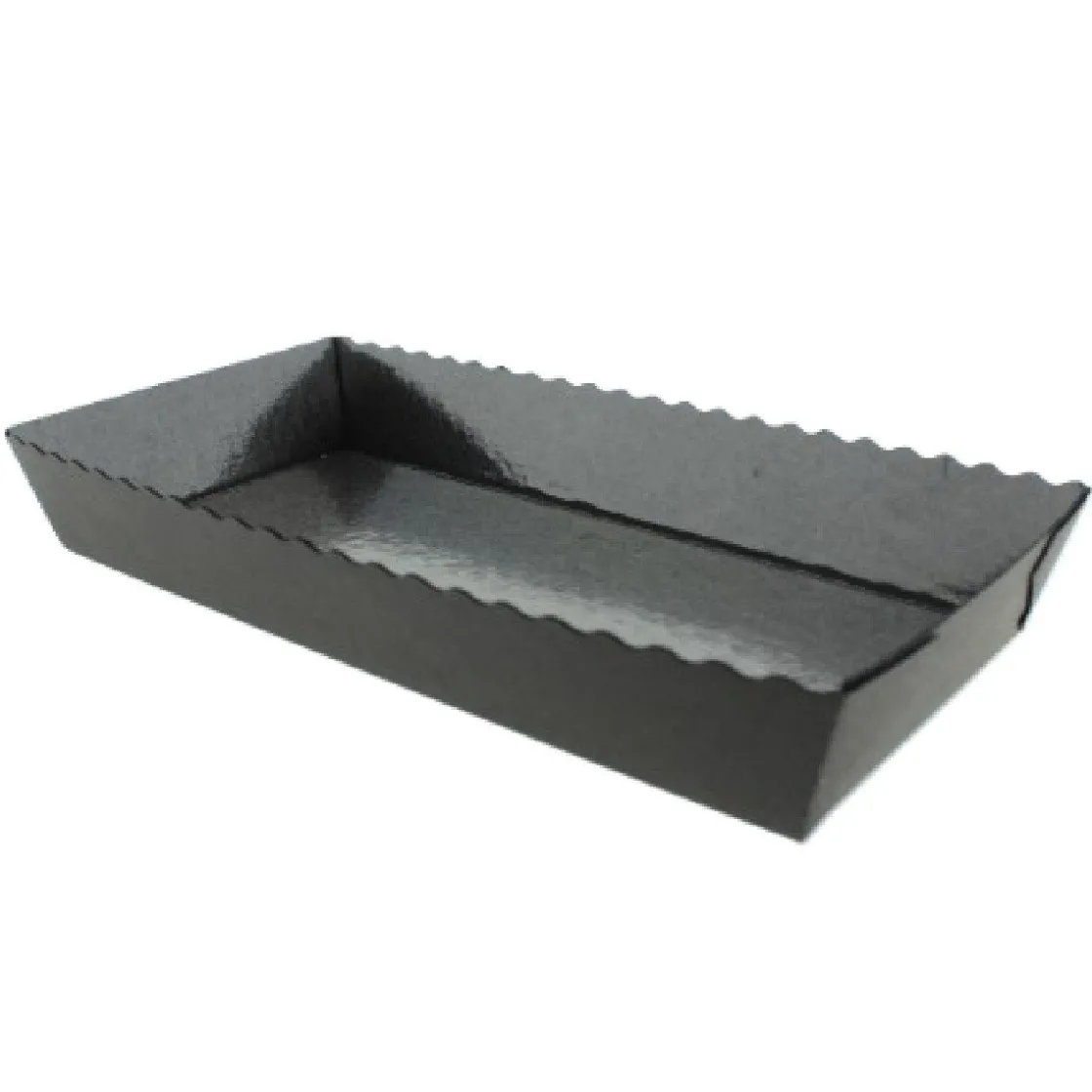 Overig Bakvorm Karton Rechthoek Zwart 21x10x3,5cm (per stuk)* Bakvormen Papier