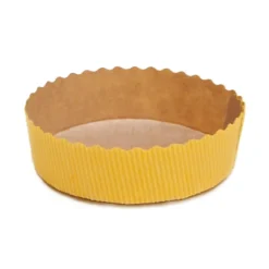 Overig Bakvorm Karton Rond Ø10x3cm Geel (per stuk)* Bakvormen Papier
