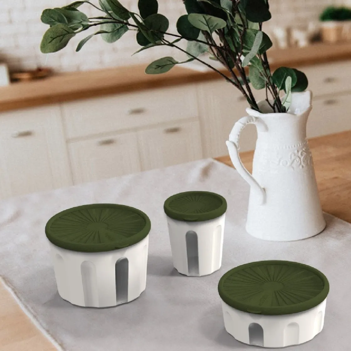 Biesse Bewaardoos Rond Luchtdicht Groen/Transparant 1,5L* Voorraadpotten En Bewaardozen