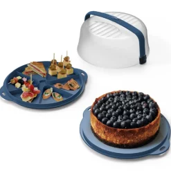 Biesse Transportdoos Taart Blauw Ø30x10cm* Taart Transportdozen|Taartdozen