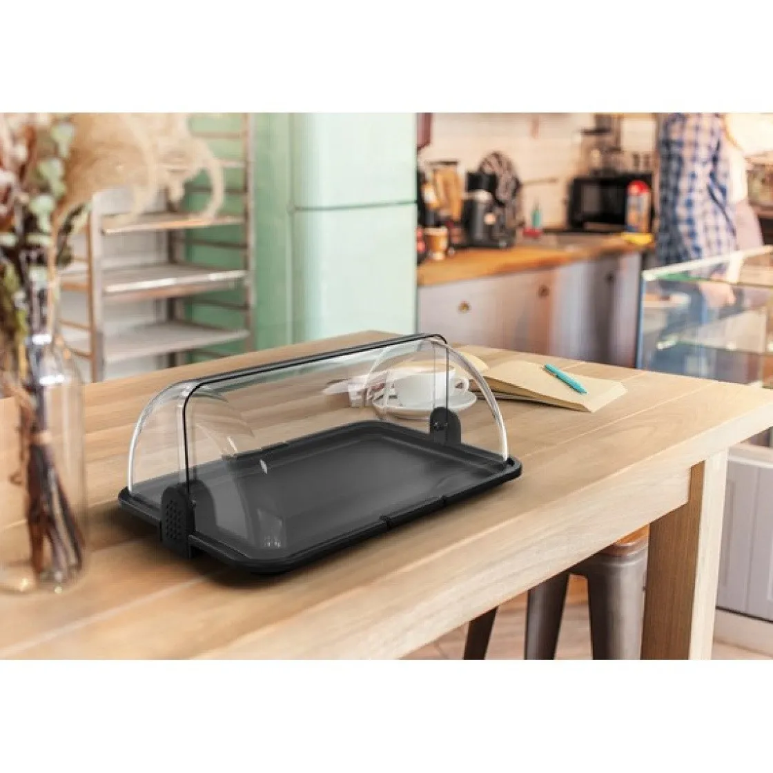 Biesse Vitrine Groot Zwart 46,5x31,5x19,5cm* Voorraadpotten En Bewaardozen|Toonbankdisplays