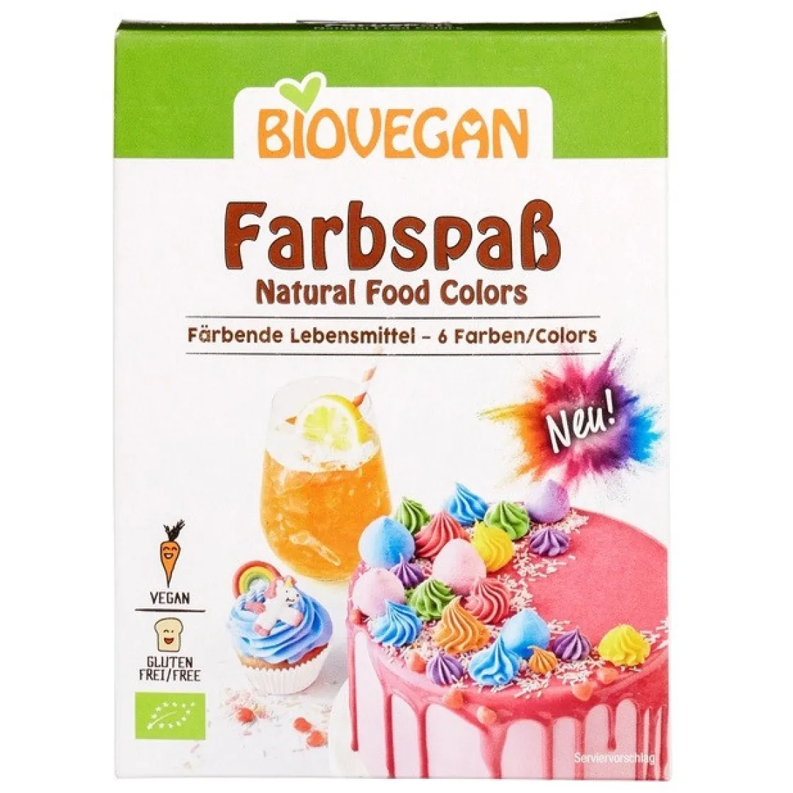 BioVegan Natuurlijke Kleurpoeder Biologisch 6 kleuren (6x8g)* Poeder Kleurstoffen|Natuurlijke Kleurstoffen