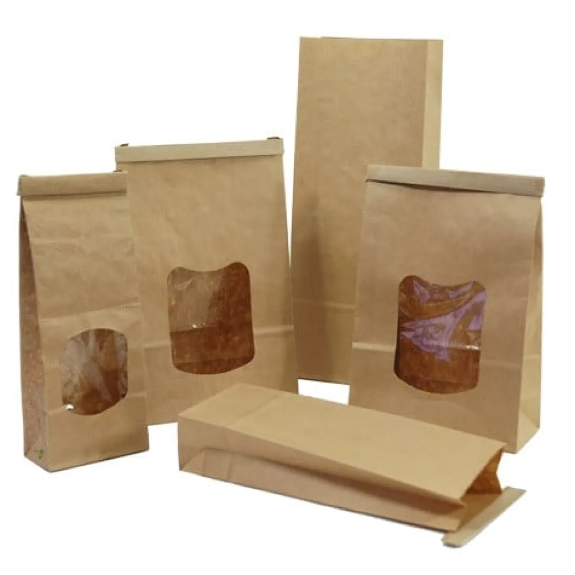 Overig Blokbodemzak Kraft Groot Hersluitbaar 155x70x242mm* Chocolade Verpakkingen|Zakken