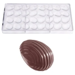 Chocolate World Bonbonvorm Gestreept Ei (32x) 32x22x11mm* Bonbonvormen