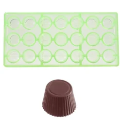 Chocolate World Bonbonvorm GL Cuvette Rond (21x) 30x19mm*** Bonbonvormen