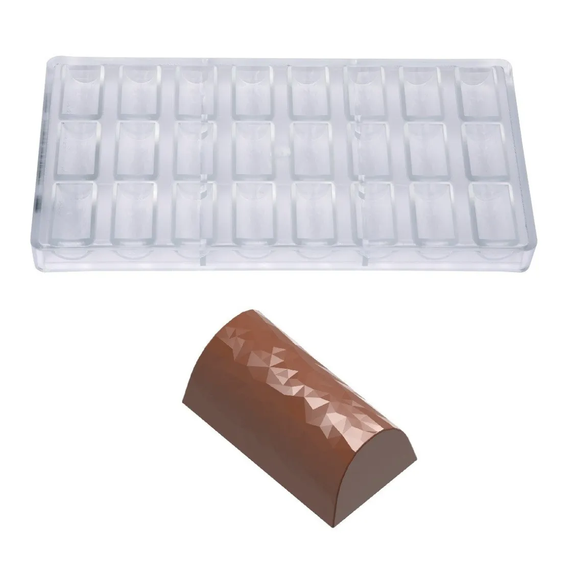 Chocolate World Bonbonvorm Buche Facet (24x) 36x20x15mm* Bonbonvormen