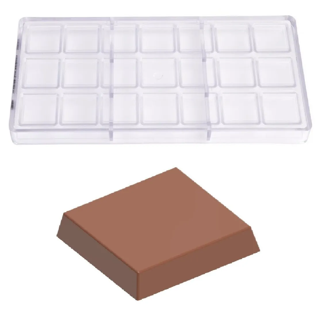 Chocolate World Bonbonvorm Vierkant (21x) 30,5x5,5mm* Bonbonvormen