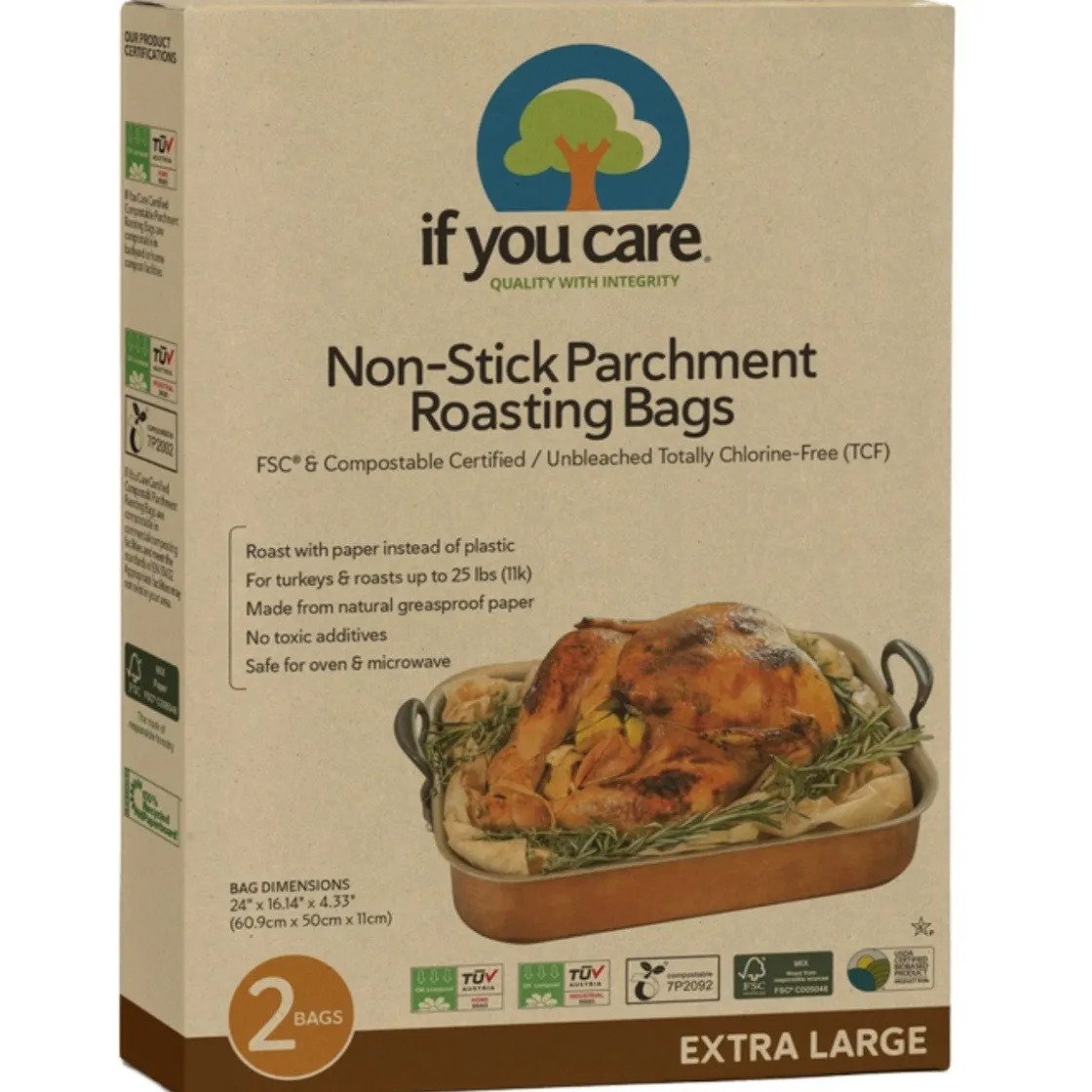 If You Care Braadzak Ongebleekt Papier 60,9x50x11cm 2st.* Bakhulpmiddelen