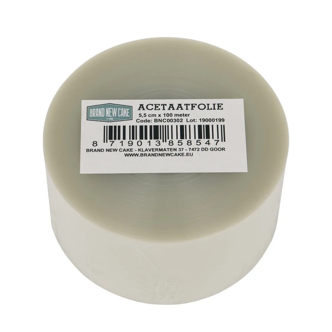 BrandNewCake Acetaatfolie rol 5,5 cm x 100 m* Foliën|Banket En Dessertvormen
