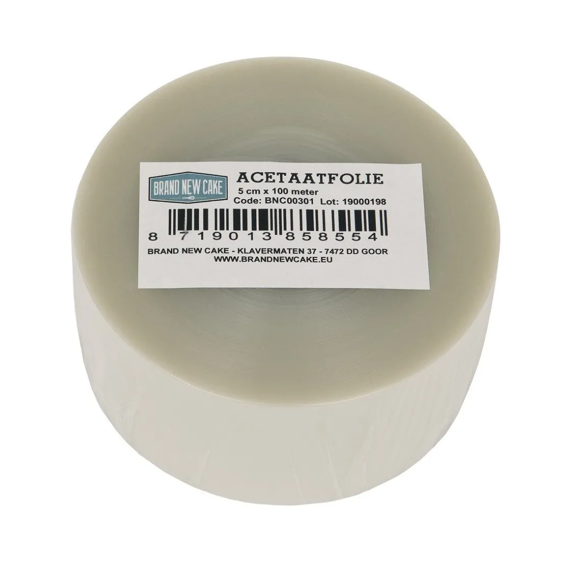 BrandNewCake Acetaatfolie rol 5 cm x 100 m* Foliën|Banket En Dessertvormen