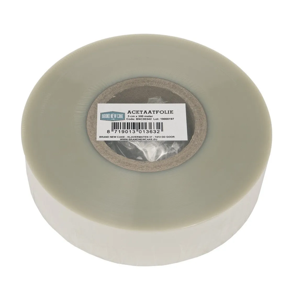 BrandNewCake Acetaatfolie rol 5 cm x 300 m*** Foliën|Banket En Dessertvormen