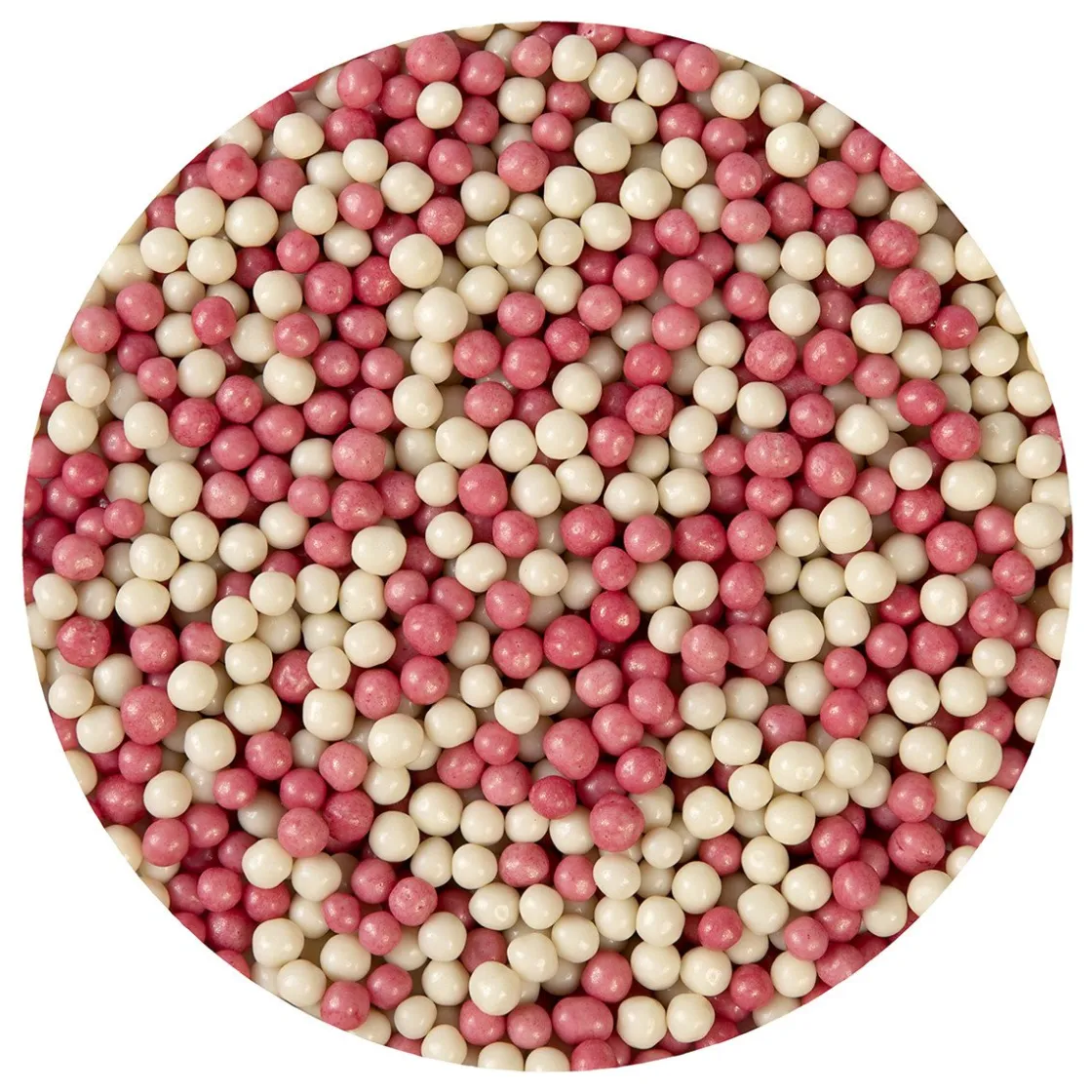 BrandNewCake Chocolade Crispy Parels Roze/Wit 190g* Chocolade Decoraties|Ijsdips