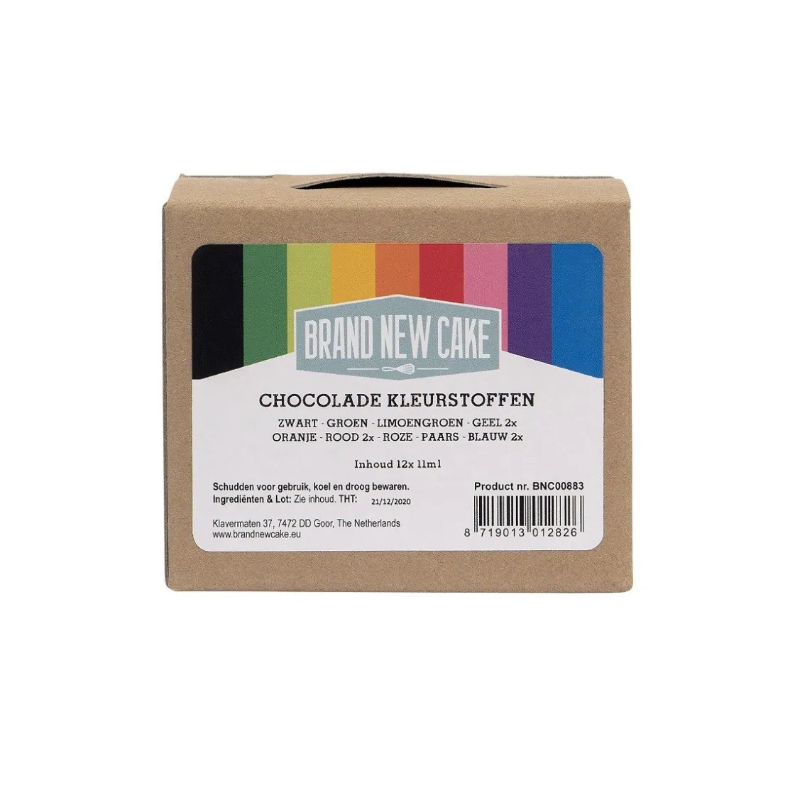 BrandNewCake Chocolade Kleurstof assortiment (12x11ml)* Chocolade Kleurstoffen|Chocolade Kleurstoffen