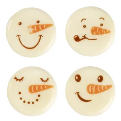 BrandNewCake Chocoladedecoratie Sneeuwpop Gezicht 96st* Figuur Decoraties|Chocolade Decoraties