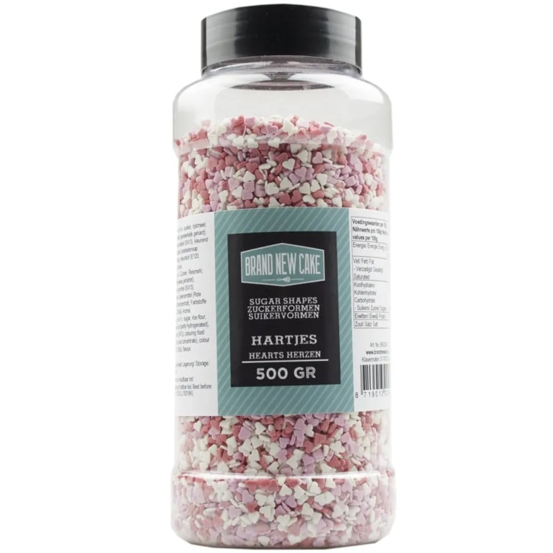 BrandNewCake Confetti Hartjes mix 500gr.* Ijsdips|Eetbare Strooisels