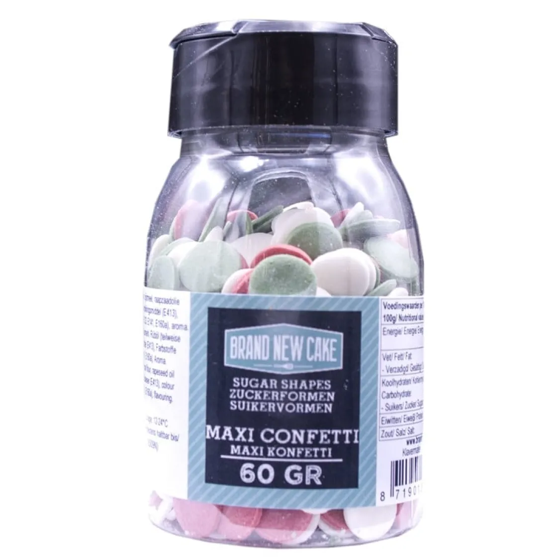 BrandNewCake Confetti Maxi X-Mas Rood/Groen/Wit 60gr.*** Eetbare Strooisels