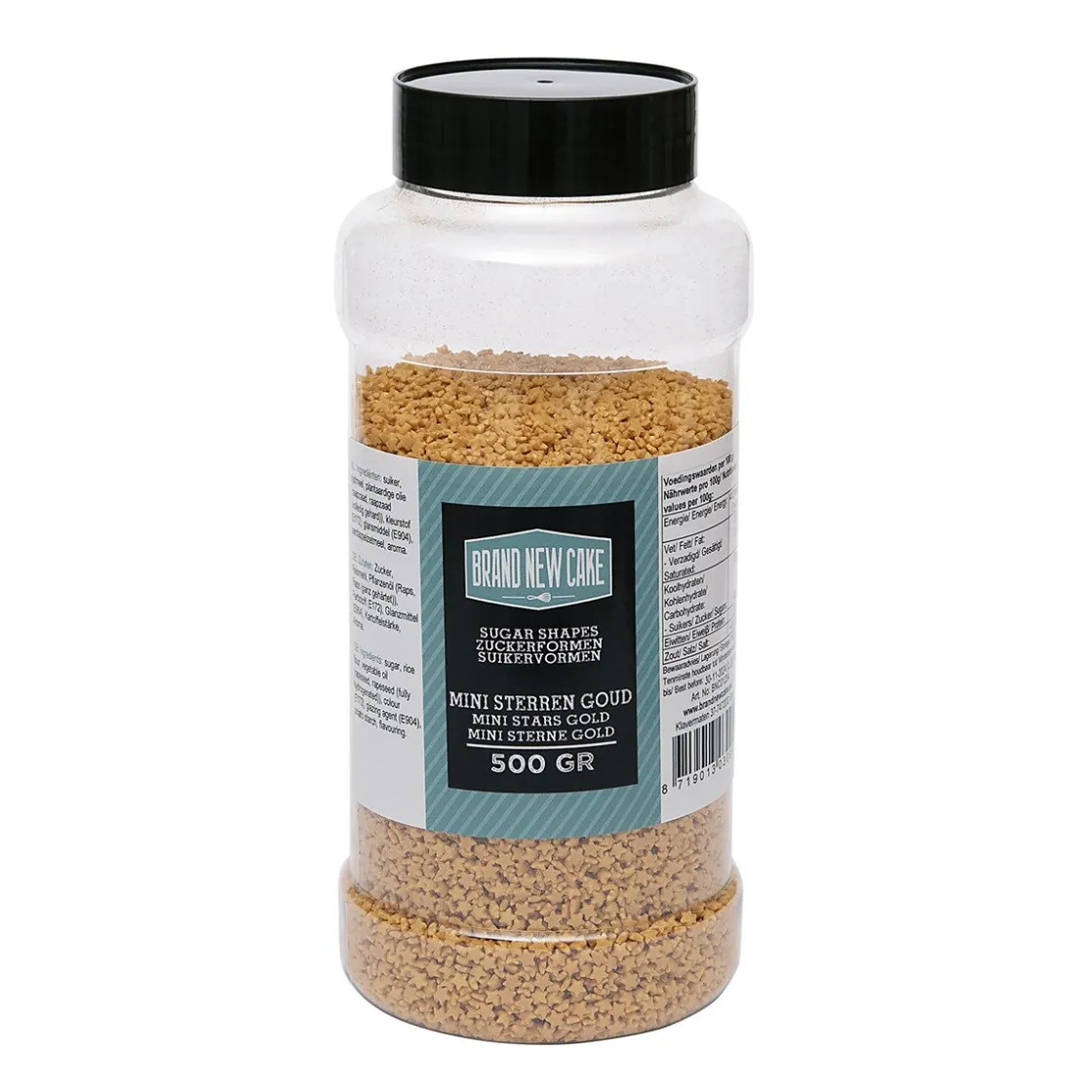 BrandNewCake Confetti Mini Sterren Goud 3mm 500gr.* Ijsdips|Eetbare Strooisels