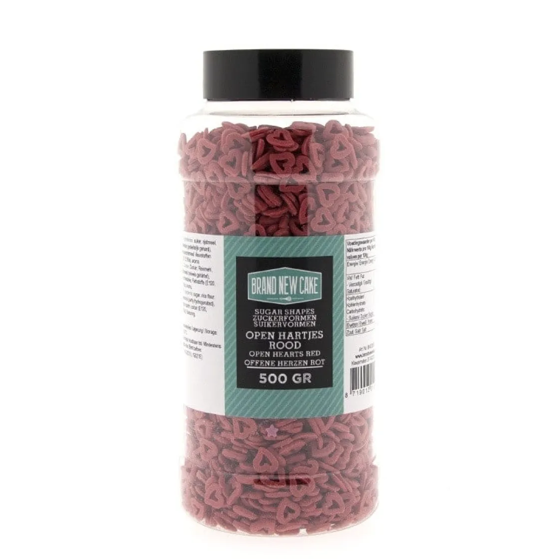 BrandNewCake Confetti Open Hartjes Rood 500gr.* Ijsdips|Eetbare Strooisels
