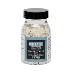 BrandNewCake Confetti Sneeuwvlokken Wit 55gr.* Eetbare Strooisels