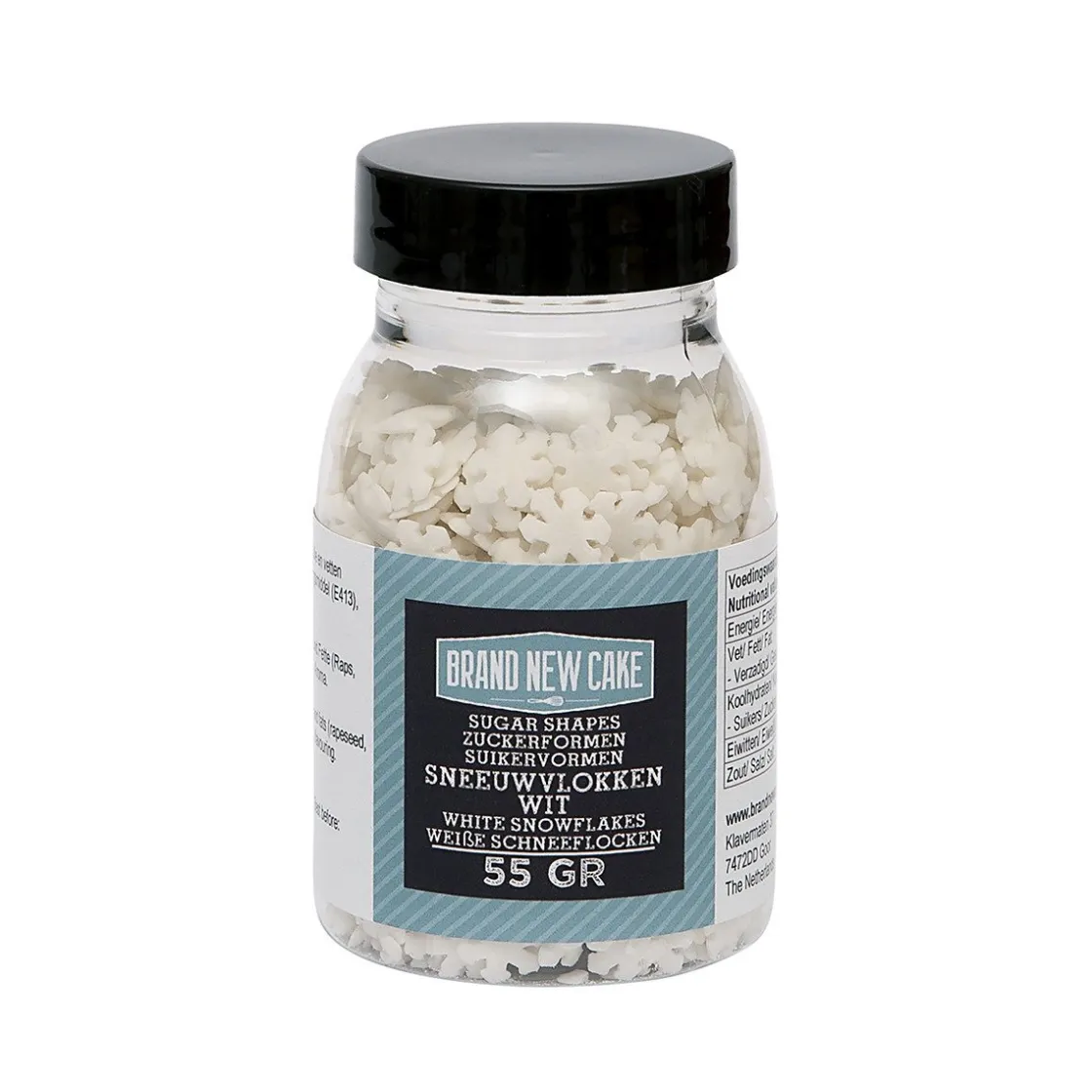 BrandNewCake Confetti Sneeuwvlokken Wit 55gr.* Eetbare Strooisels