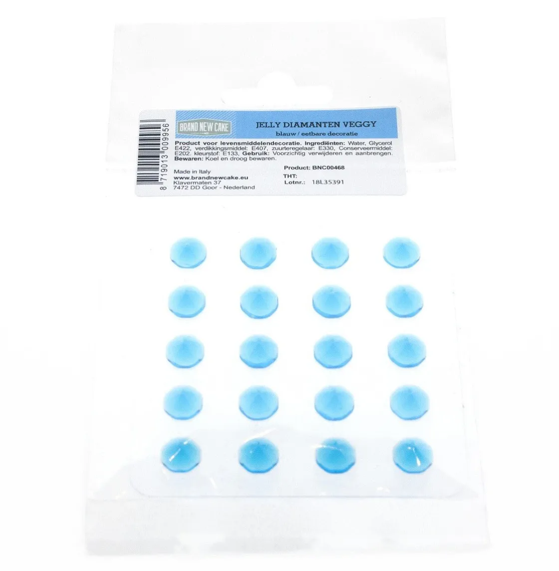 BrandNewCake Eetbare Jelly Diamanten Blauw 20st* Figuur Decoraties