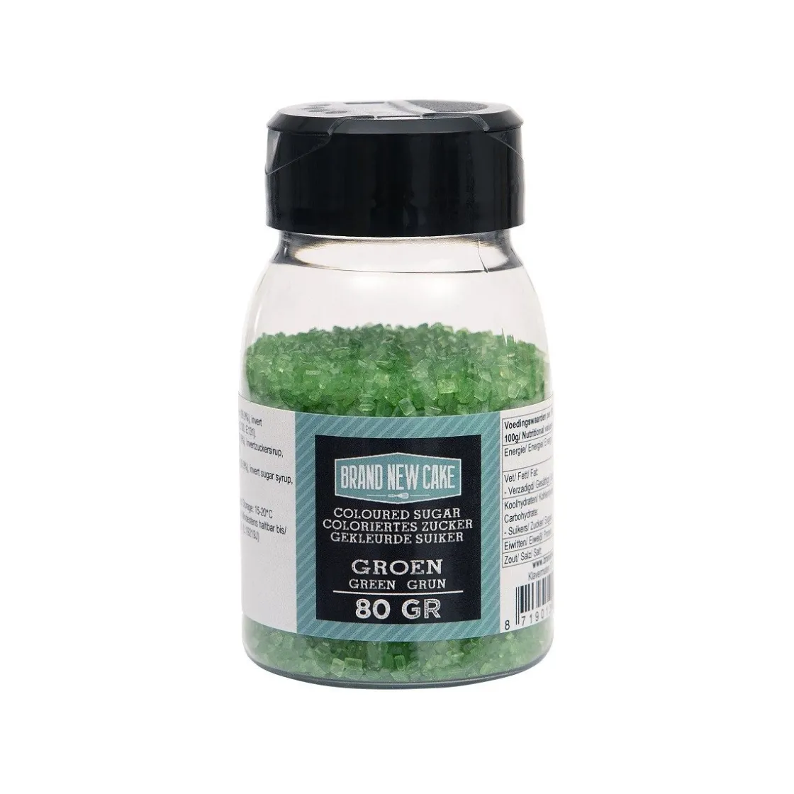 BrandNewCake Gekleurde Suiker Groen 80gr.* Eetbare Strooisels