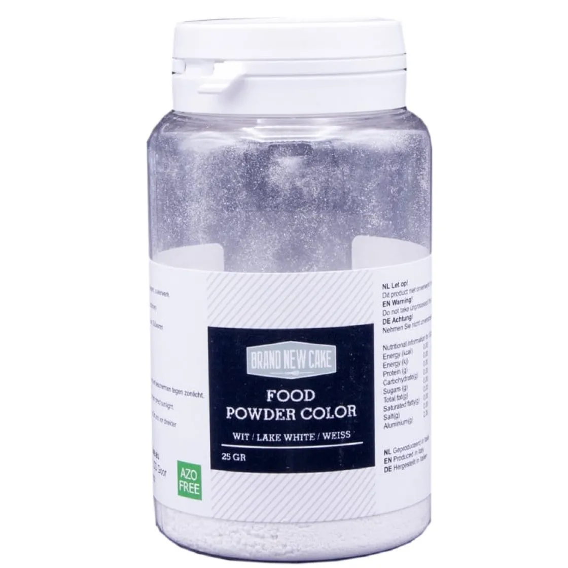 BrandNewCake Kleurpoeder Wit 25g (vette massa)* Chocolade Kleurstoffen|Chocolade Kleurstoffen