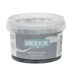 BrandNewCake Mirror Glaze Glitter Zilver 300g* Afdekgelei