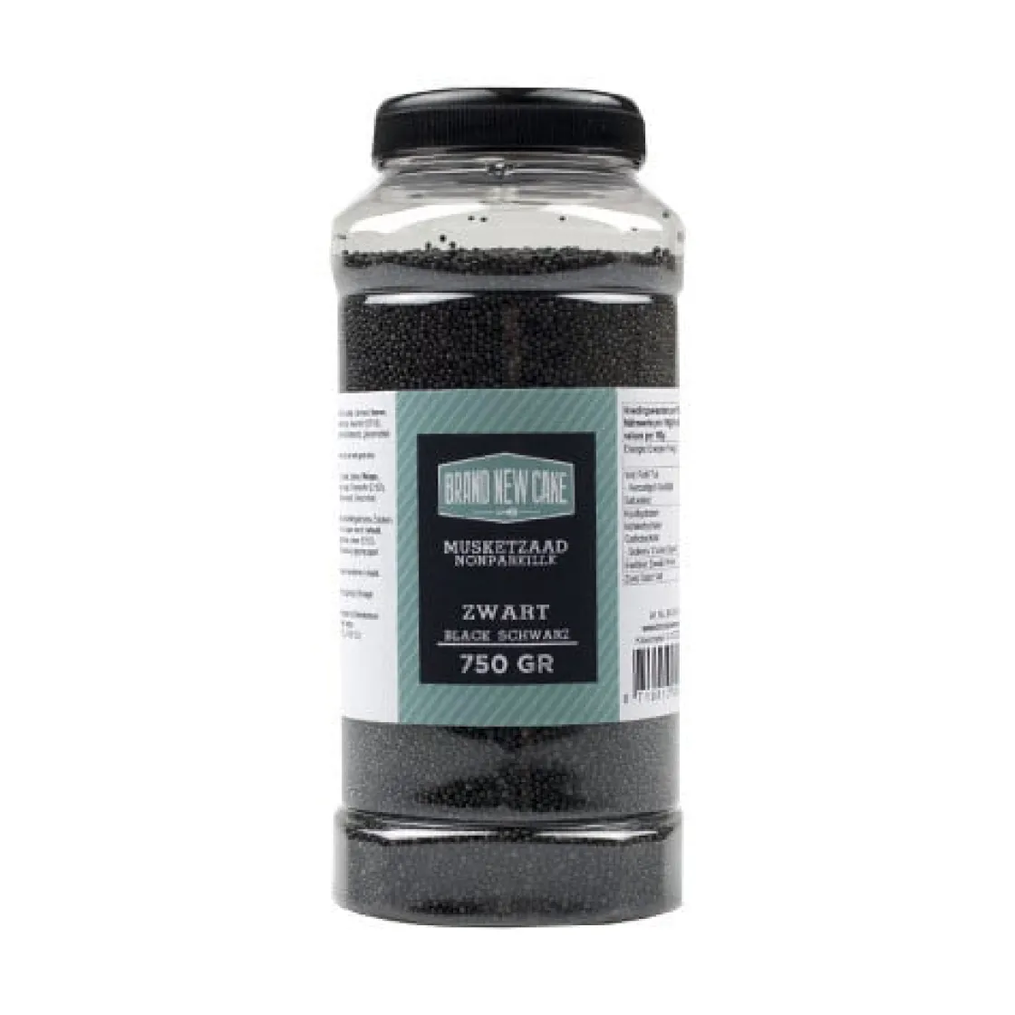 BrandNewCake Musketzaad Zwart 750gr.* Ijsdips|Eetbare Strooisels