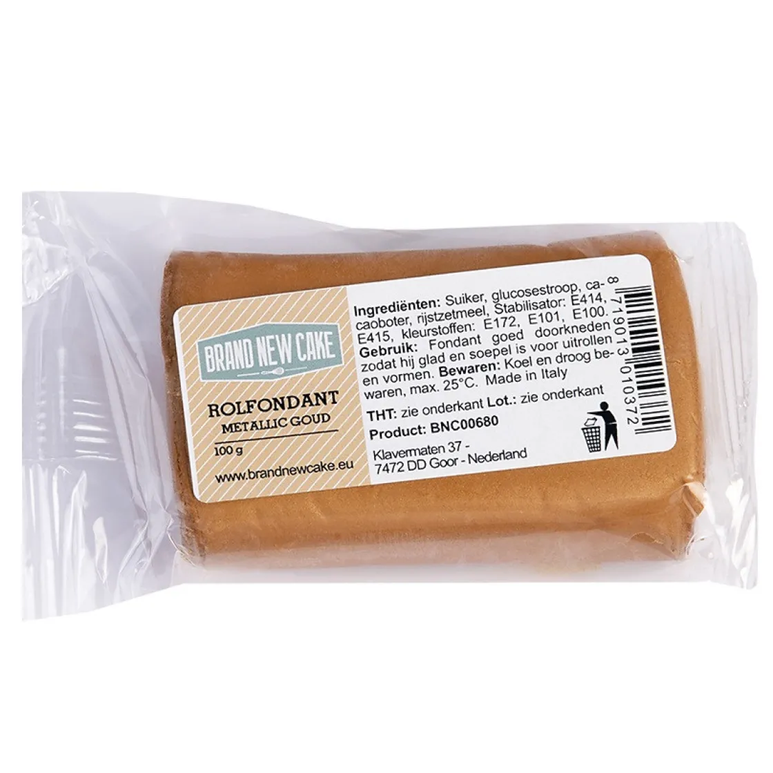 BrandNewCake Rolfondant Metallic Goud 100g* Rolfondant