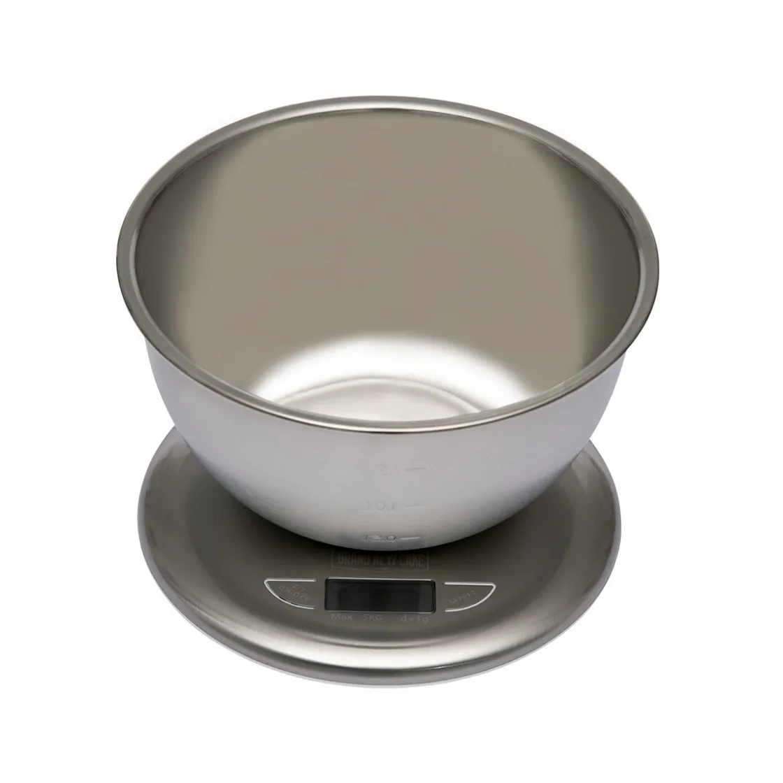BrandNewCake RVS Keukenweegschaal met kom 5kg / 1g* Meten En Wegen|Weegschalen