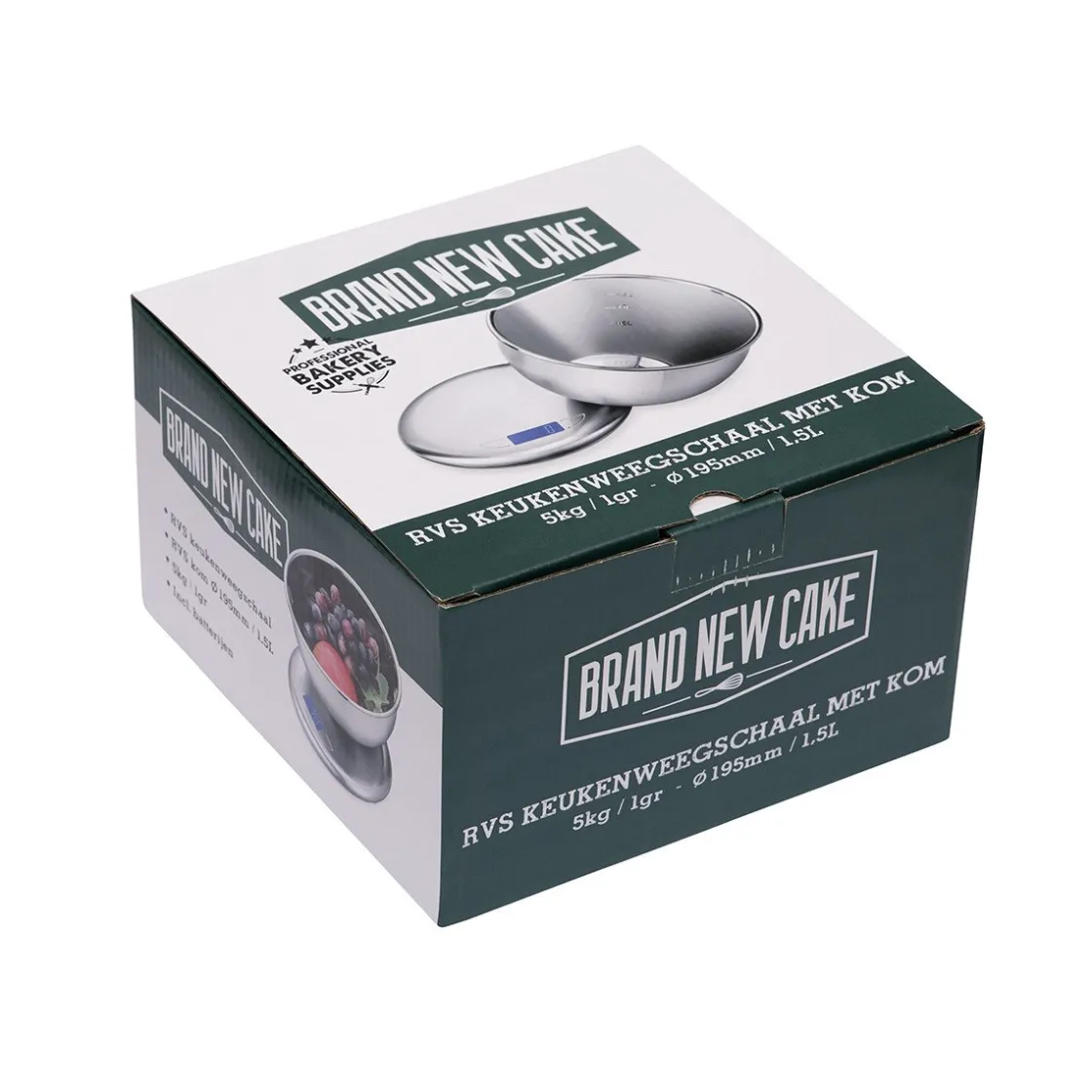 BrandNewCake RVS Keukenweegschaal met kom 5kg / 1g* Meten En Wegen|Weegschalen