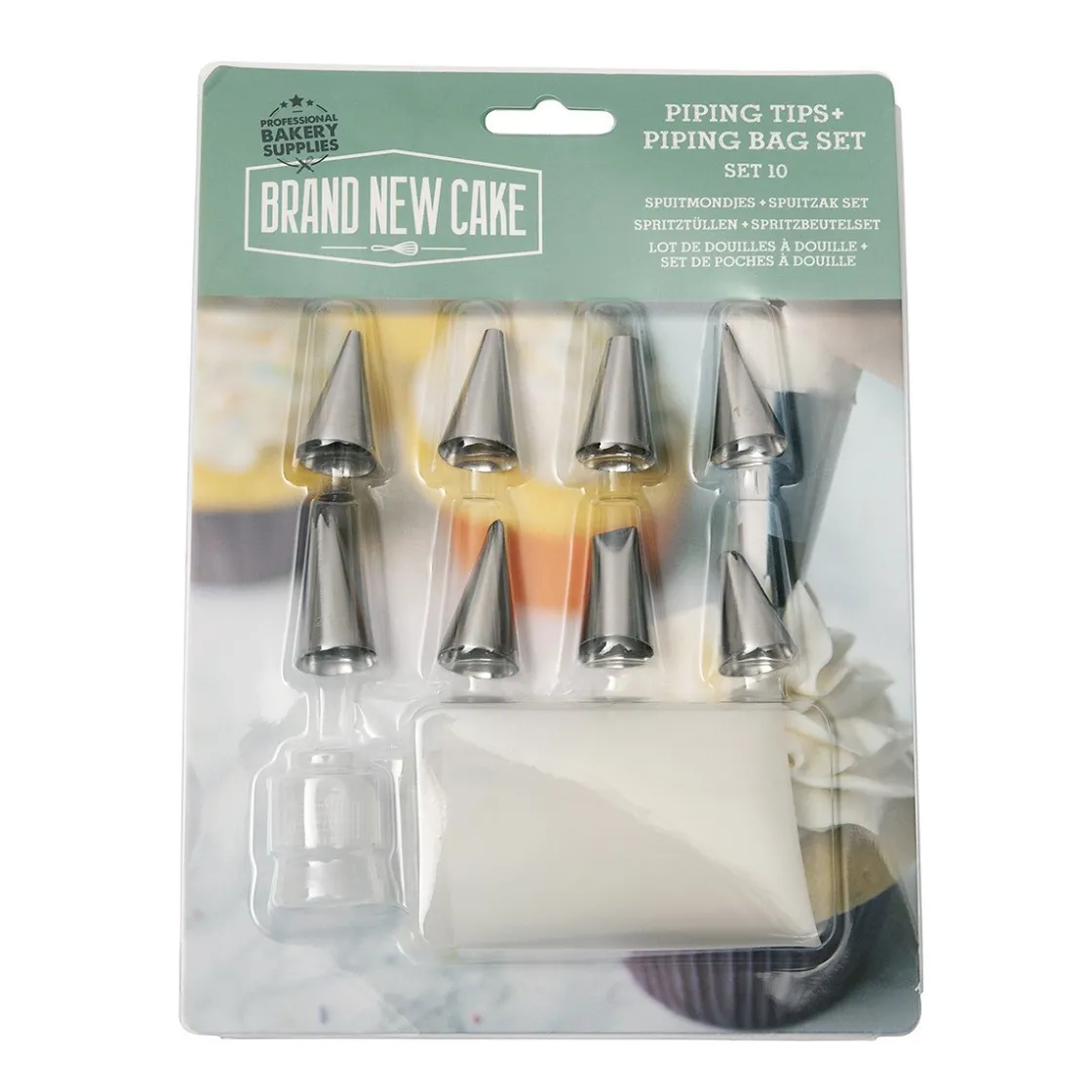 BrandNewCake Spuitmondjes Klein + Spuitzak Set/10* Spuitmondjes