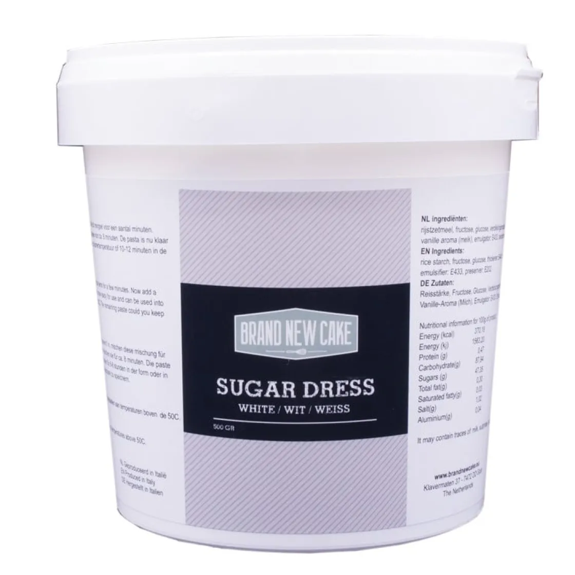 BrandNewCake Sugar Dress Pasta Wit 500 gram*** Sugar Dress En Lace