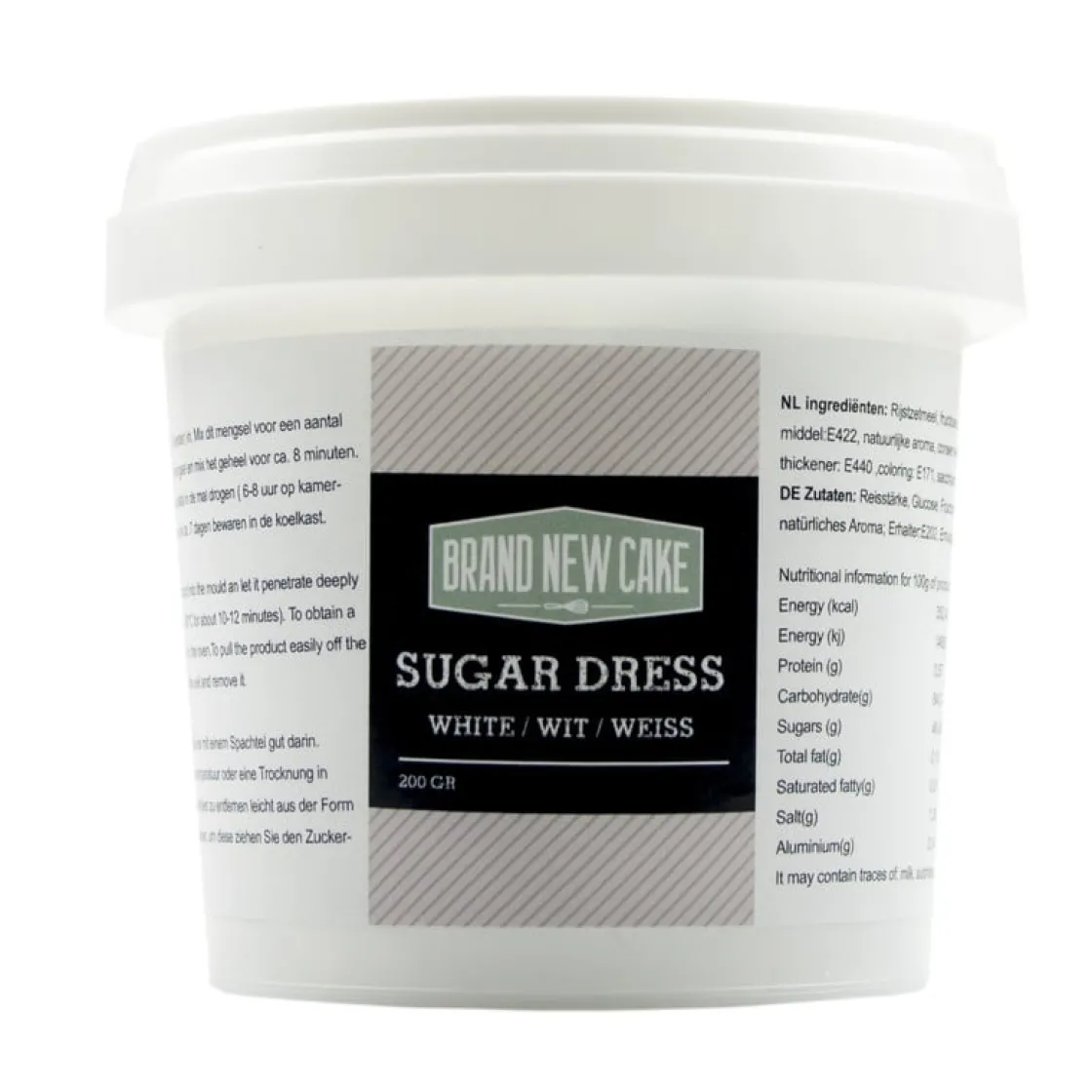 BrandNewCake Sugar Dress Pasta Wit 200 gram.* Sugar Dress En Lace