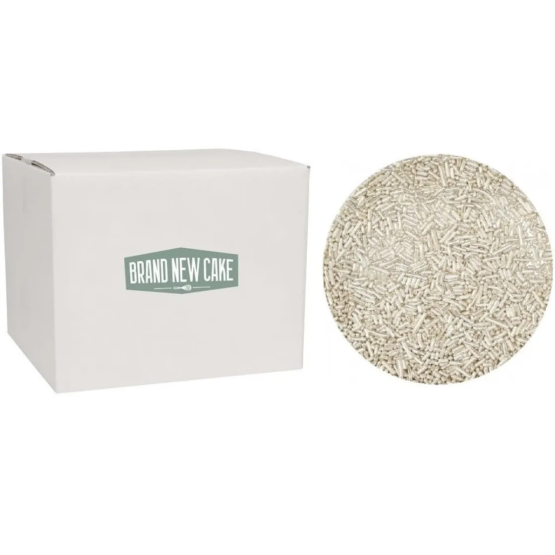 BrandNewCake Sugar Strands Metallic Zilver 10kg*** Ijsdips|Eetbare Strooisels