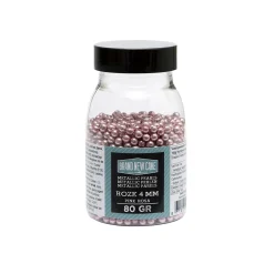 BrandNewCake Suikerparels Metallic Roze 4mm 80gr.* Eetbare Strooisels