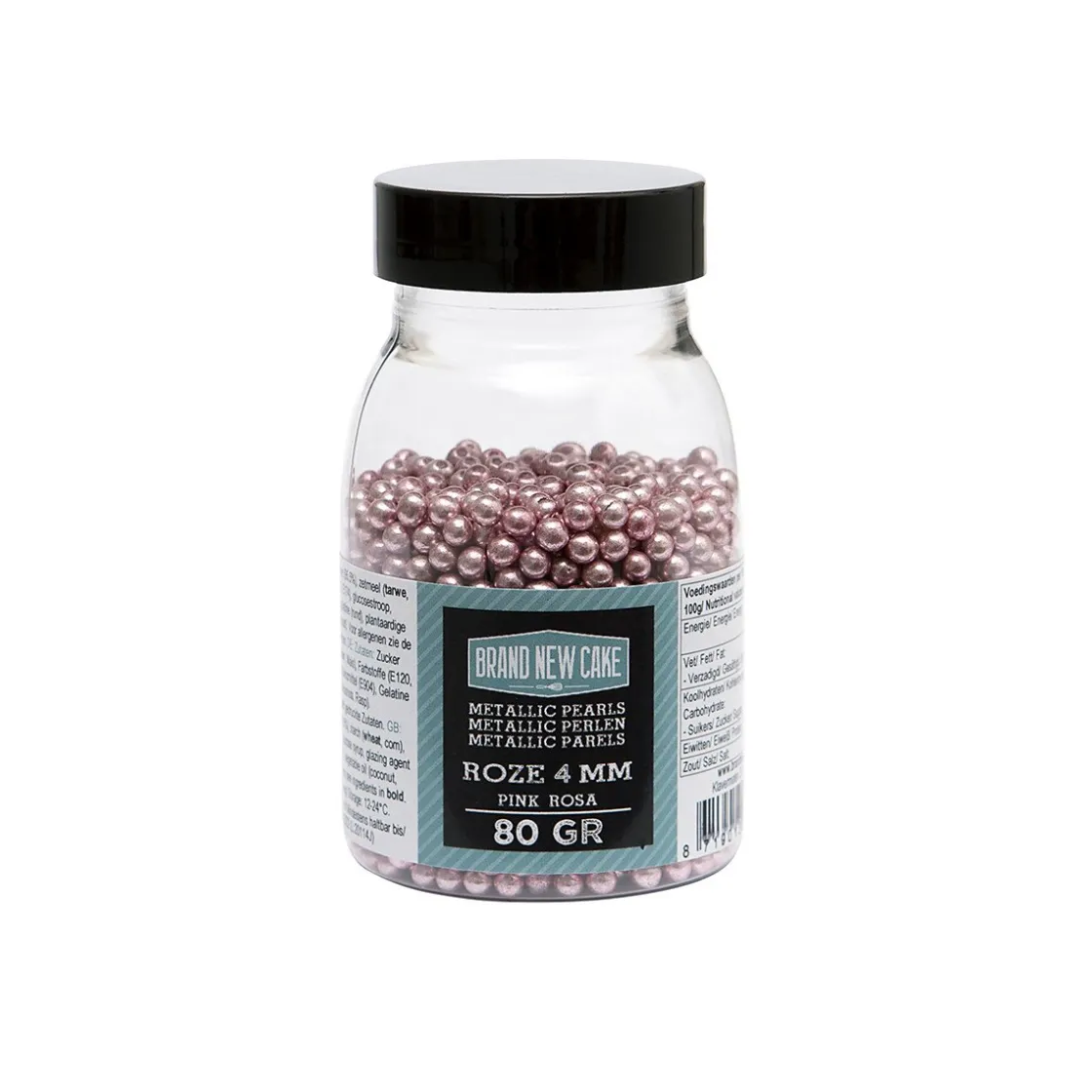 BrandNewCake Suikerparels Metallic Roze 4mm 80gr.* Eetbare Strooisels