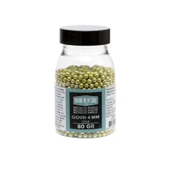 BrandNewCake Suikerparels Metallic Goud 4mm 80gr.* Eetbare Strooisels