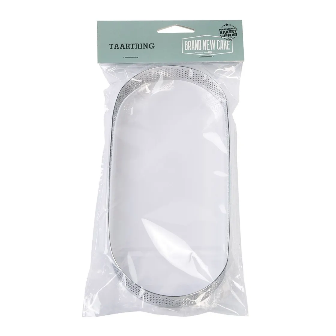 BrandNewCake Taartring RVS Ovaal Geperforeerd 22,5x9x2cm* Dessertringen|Ovale Bakvormen