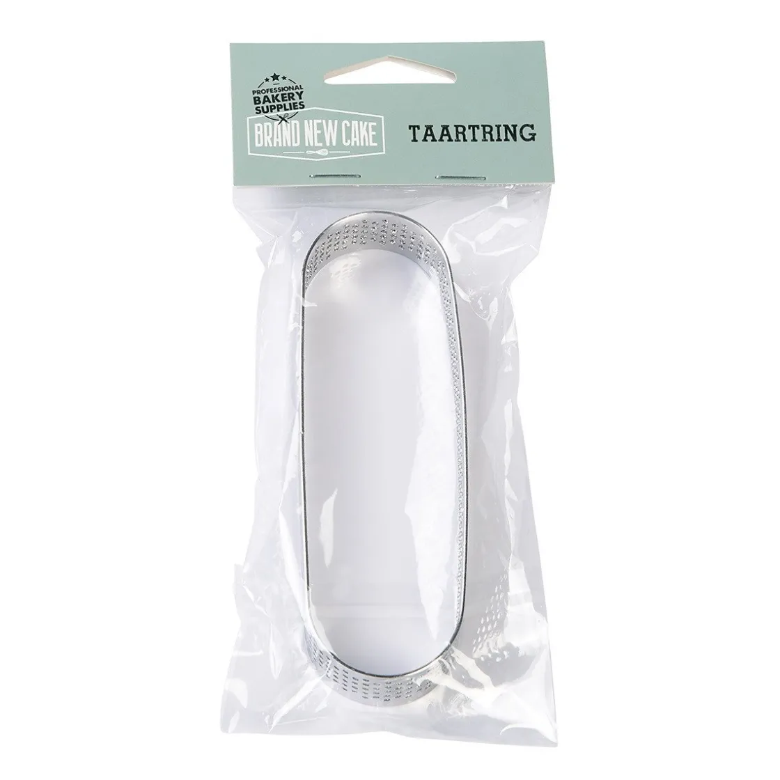 BrandNewCake Taartring RVS Ovaal Geperforeerd 8x3,5x2cm* Dessertringen|Ovale Bakvormen